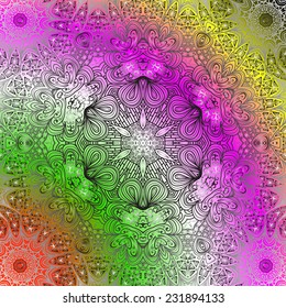 Rectangular multicolored ornament for design and background