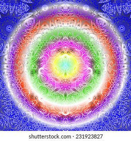 Rectangular multicolored ornament for design and background