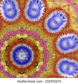 Rectangular multicolored ornament for design and background