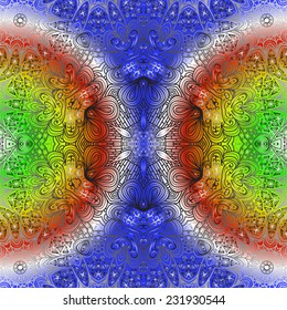 Rectangular multicolored ornament for design and background