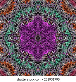 Rectangular multicolored ornament for design and background