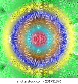 Rectangular multicolored ornament for design and background