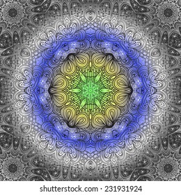 Rectangular multicolored ornament for design and background