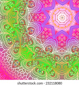 Rectangular multicolored ornament for design and background