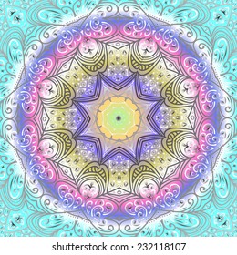 Rectangular multicolored ornament for design and background