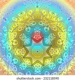Rectangular multicolored ornament for design and background