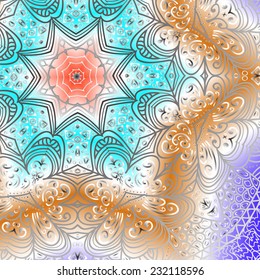 Rectangular multicolored ornament for design and background