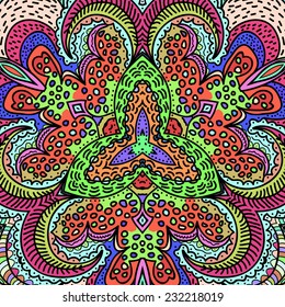 Rectangular multicolored ornament for design and background