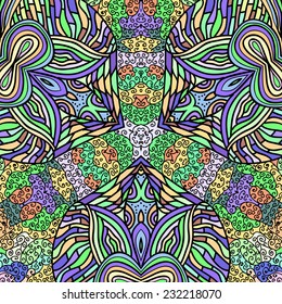 Rectangular multicolored ornament for design and background