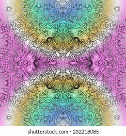 Rectangular multicolored ornament for design and background