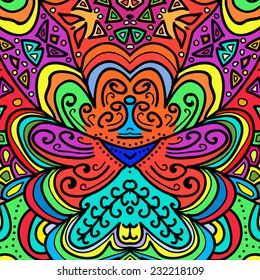 Rectangular multicolored ornament for design and background