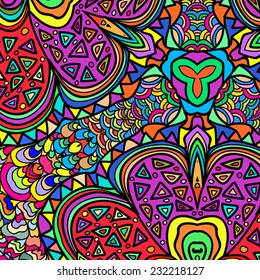 Rectangular multicolored ornament for design and background