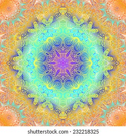 Rectangular multicolored ornament for design and background