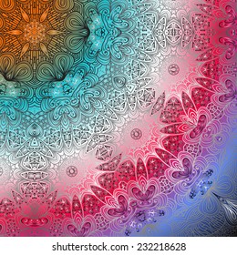 Rectangular multicolored ornament for design and background