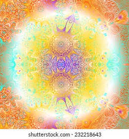 Rectangular multicolored ornament for design and background