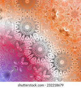 Rectangular multicolored ornament for design and background