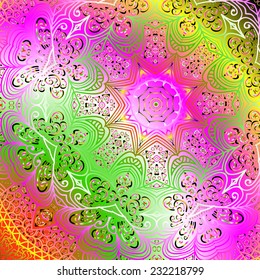 Rectangular multicolored ornament for design and background