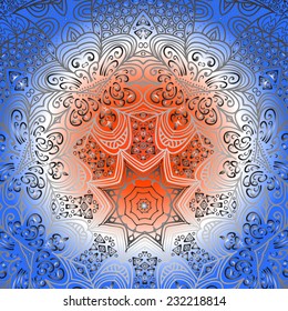 Rectangular multicolored ornament for design and background