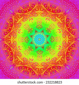 Rectangular multicolored ornament for design and background