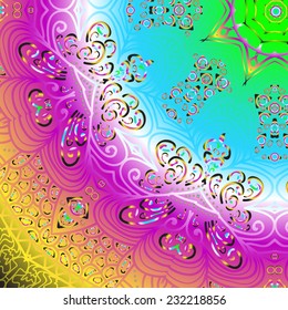 Rectangular multicolored ornament for design and background