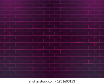 Rectangular night background with bricks. Suitable for neon signs