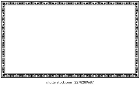 Rectangular old greek border on white background