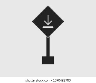 Rectangular One way street sign icon on gray Background.