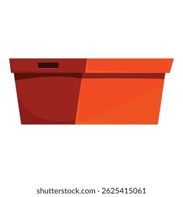 Rectangular orange cardboard box, ideal for packaging and shipping, featuring a convenient handle opening