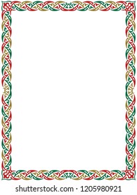rectangular ornament, frame in oriental style on a white background 6