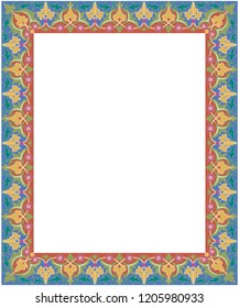 rectangular ornament, frame in oriental style on a white background 3