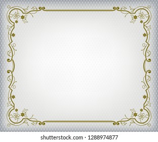Rectangular ornate framework. Decorative floral corners and pattern. For text decoration. Swatch is included in EPS file.
