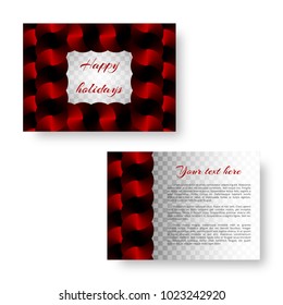 Rectangular pattern design for leaflets with red plates and a conical gradient on a translucent backdrop