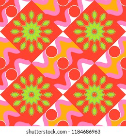 Rectangular pattern for your business design. Geometric background in Origami style with gradient. Green, red and pink vector polygonal illustration, which consist of rectangles.