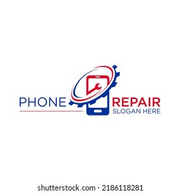 Rectangular phone repair technology logo template idea