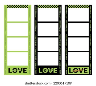 Rectangular photo frame design set. A colorful, trendy graphic Design frame Template.