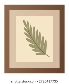 Imagem retangular com quadro e ramo, design minimalista