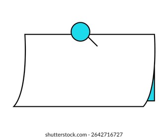 A rectangular piece of paper with a magnifying glass firmly attached to it