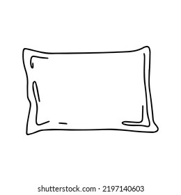 Rectangular pillow linear vector illustration
