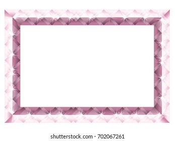Rectangular pink diamond decorative frame, decorative ruling, ornament, vector data