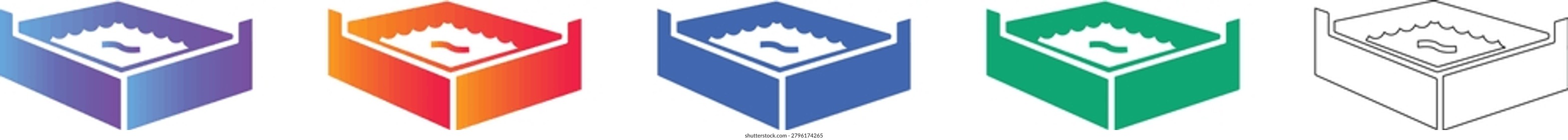 Rectangular Pit or Foundation Icons with Gradient vol 1229