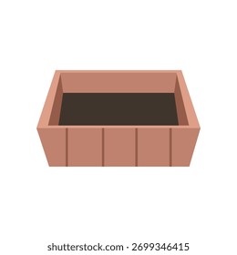 Rectangular planter box. Rectangular planter box illustration with a simple design. Goods crate. Vintage crate.