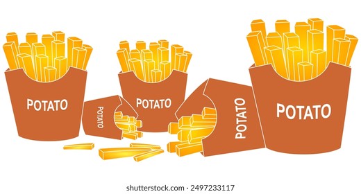 rectangular potato snack vector design