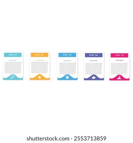 Rectangular Pricing Table that runs 5 step design of user rate infographic chart. Visual cost comparison infochart for business.