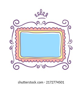 Rectangular princess frame. Vector illustration