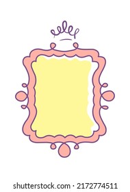 Rectangular princess frame. Vector illustration