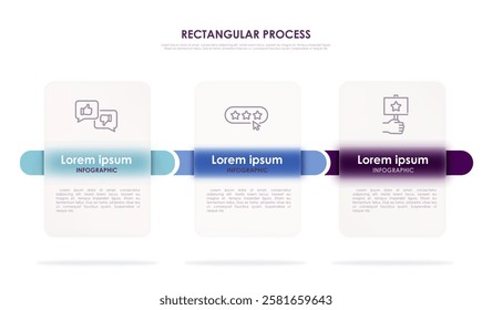 Rectangular progress infographic. Corporate flyer and booklet template. Ranking and rating, feedback and opinion. Business strategy development. Flat vector illustration