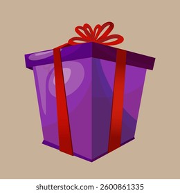 rectangular purple holiday box vector illustration