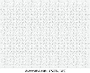 Rompecabezas rectangular de partes de color blanco. Ilustración vectorial.