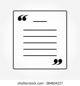 Rectangular Quote Icon Isolated On White Background