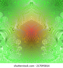 Rectangular red and green ornament